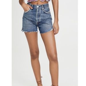 Agolde denim shorts (“Dee Super Hi Rise”)